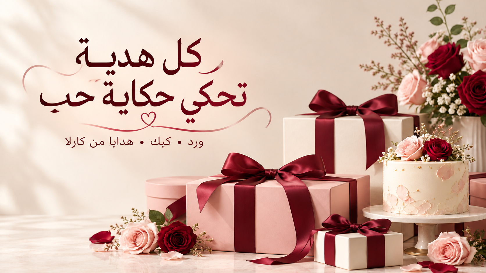 كل هدية تحكي حكاية حب - ورد وكيك وهدايا من كارلا