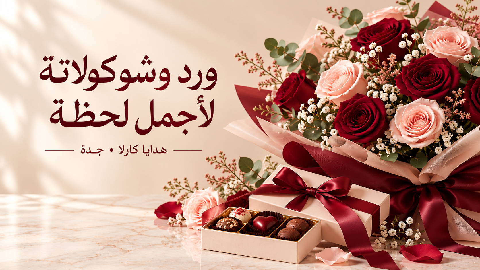 ورد وشوكولاتة - هدية بطعم الفرح